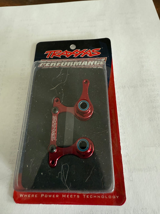 Traxxas 3743X  Steering bellcranks, drag link (red-anodized 6061-T6 aluminum)/ 5x8mm ball bearings (4)/ hardware (assembled)