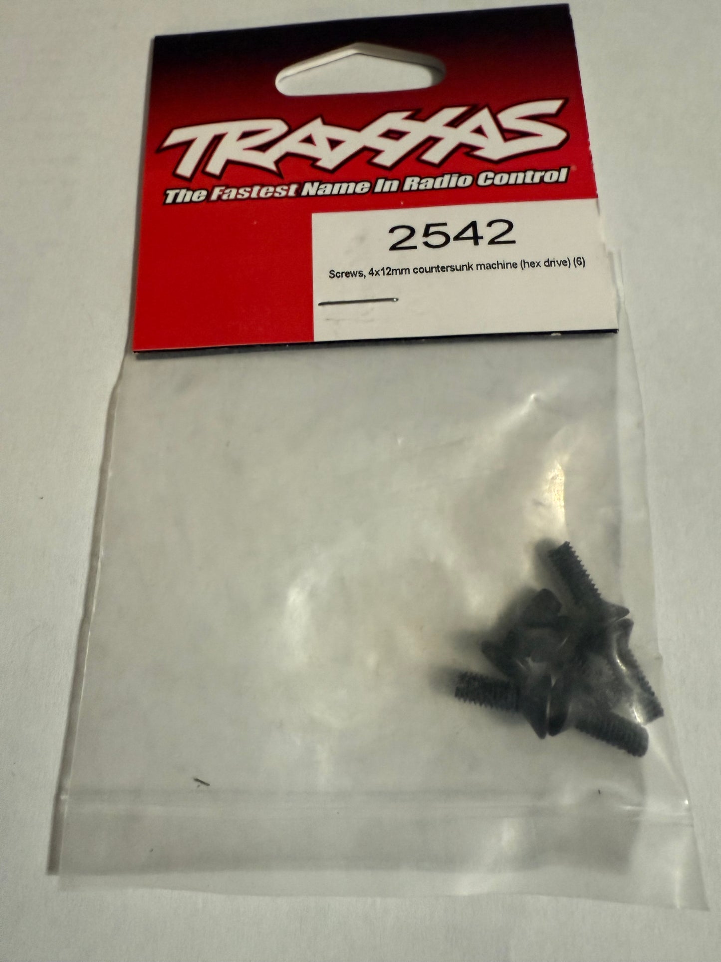 Traxxas 2542 Screws, 4x12mm countersunk machine (hex drive) (6)