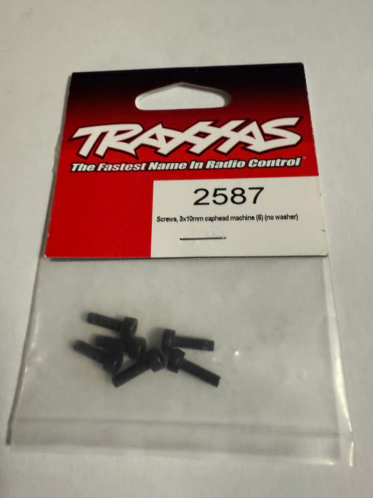 Traxxas 2587  Screws, 3x10mm caphead machine (6) (no washer)