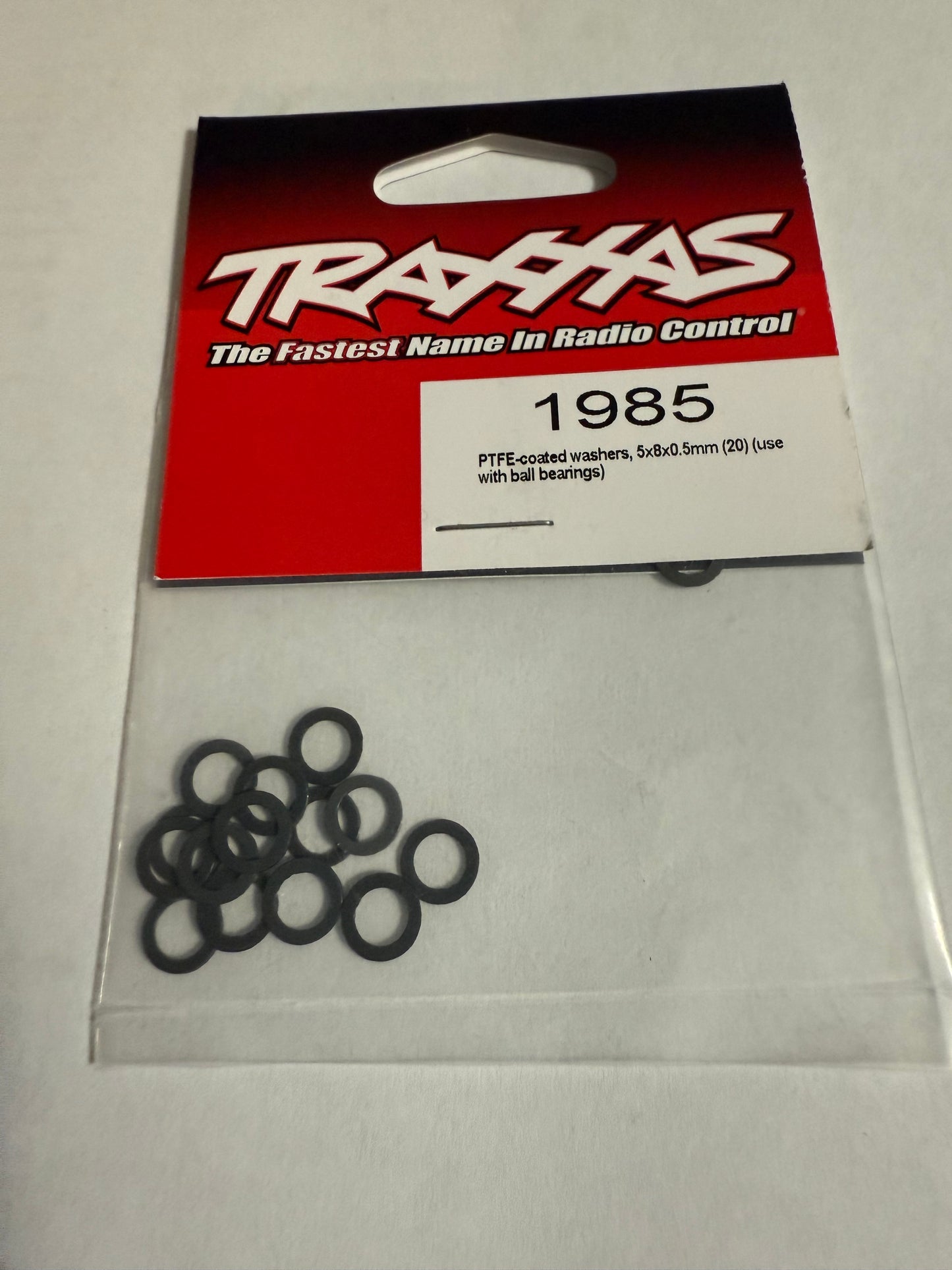 Traxxas 1985  PTFE-coated Washers, 5x8x0.5mm (20) (use with ball bearings)