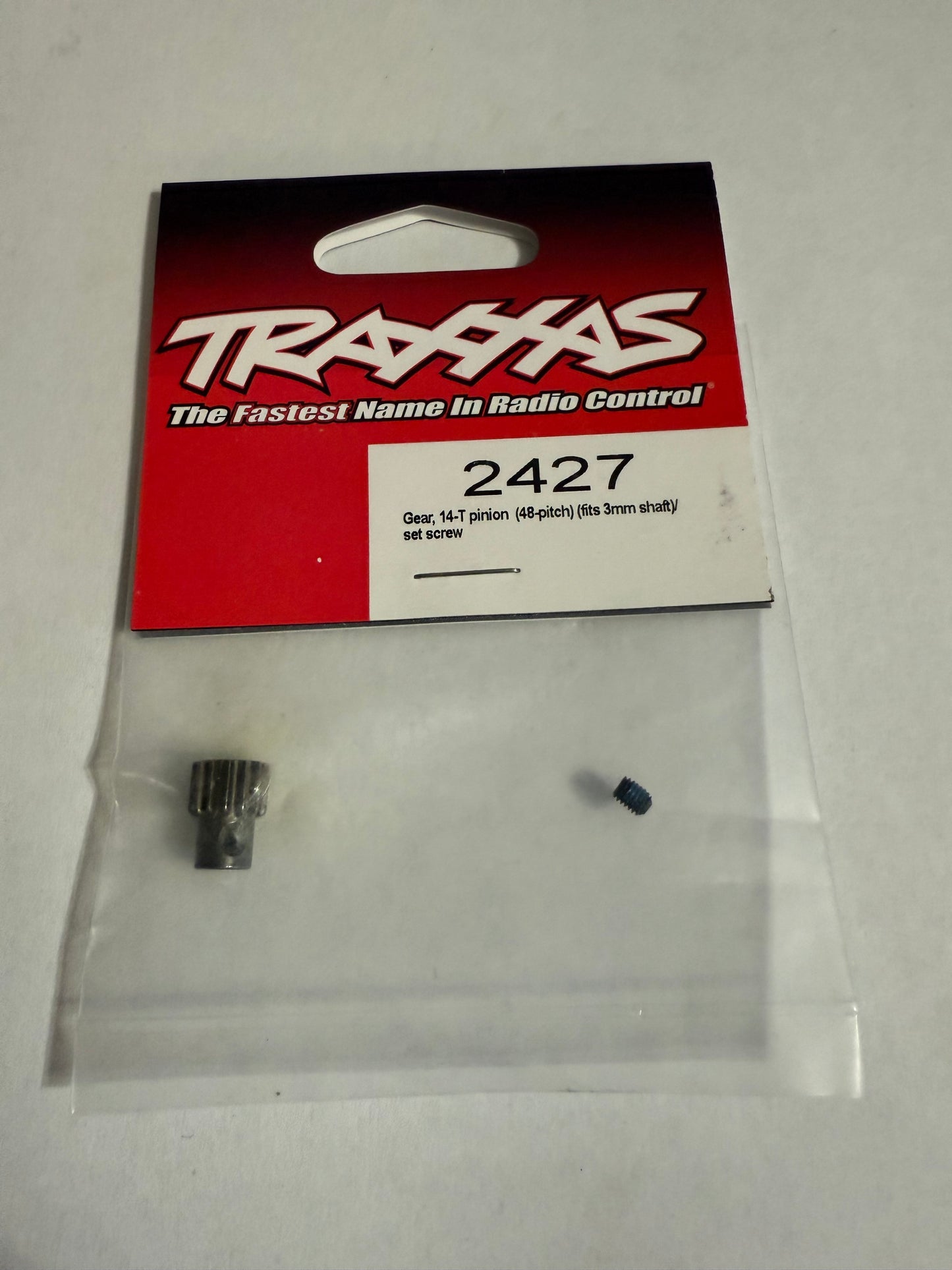 Traxxas 2427  Gear, 14-T pinion (48-pitch) (fits 3mm shaft)/ set screw