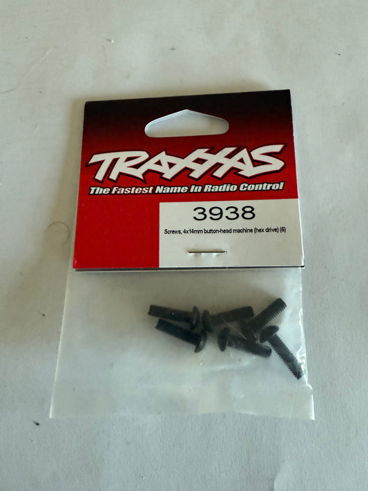 Traxxas 3938  Screws, 4x14mm button-head machine (hex drive) (6)