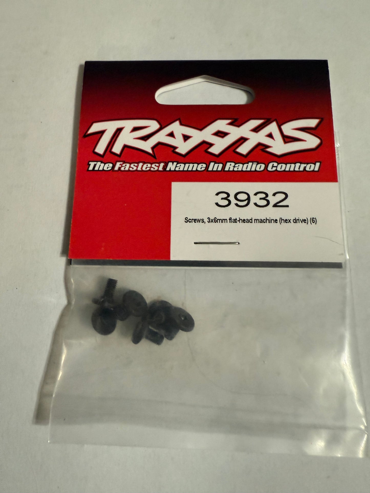 Traxxas 3932 Screws, 3x6mm flat-head machine (hex drive) (6)