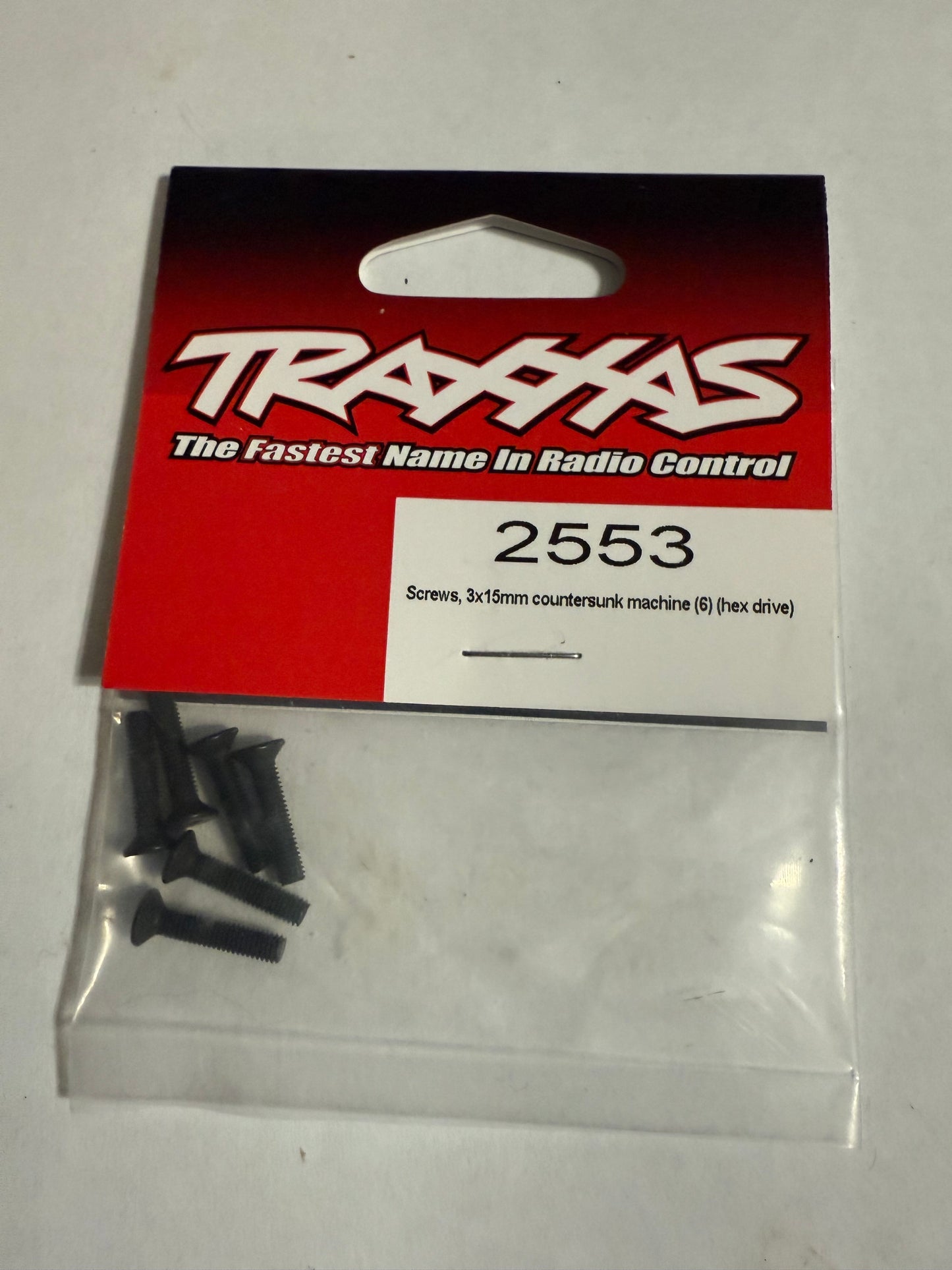 Traxxas 2553 Screws, 3x15mm countersunk machine (6) (hex drive)