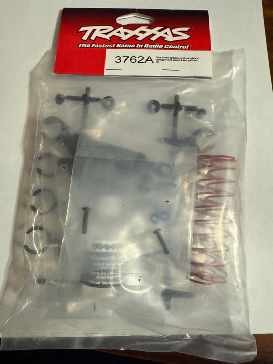 Traxxas 3762A Ultra Shocks (grey) (xx-long) (complete w/ spring pre-load spacers & springs) (rear) (2)