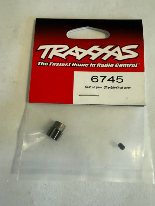 Traxxas 6745 Gear, 9-T pinion (32-p) (steel) (fits 3mm shaft)/ set screw