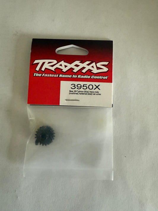 Traxxas 3950X Gear, 20-T pinion (32-p), heavy duty (machined, hardened steel) (fits 3mm shaft)/ set screw