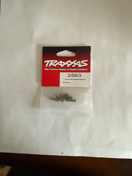 Traxxas 2563  Screws, 3x15mm roundhead machine (6)