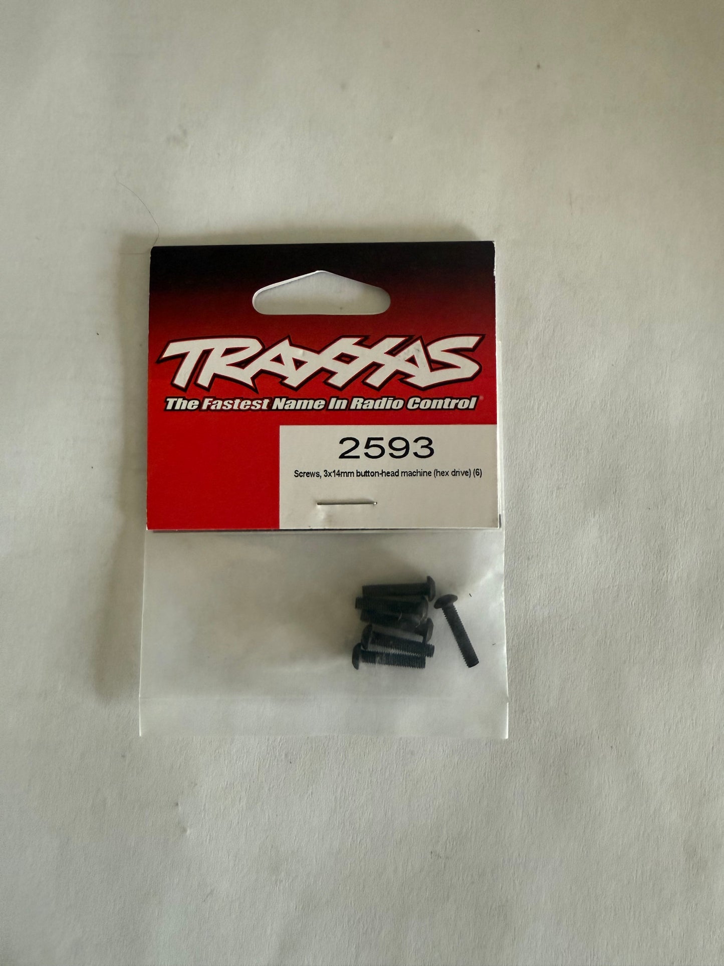 Traxxas 2593  Screws, 3x14mm button-head machine (hex drive) (6)