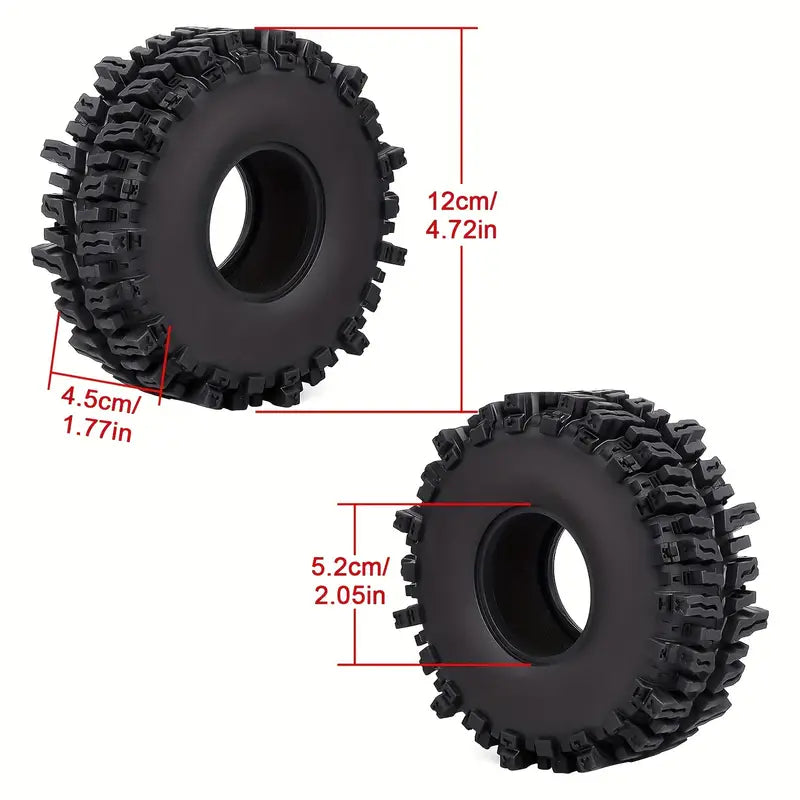 HobbyPark  4pcs Super Grip 1.9" Mud Slinger Tires